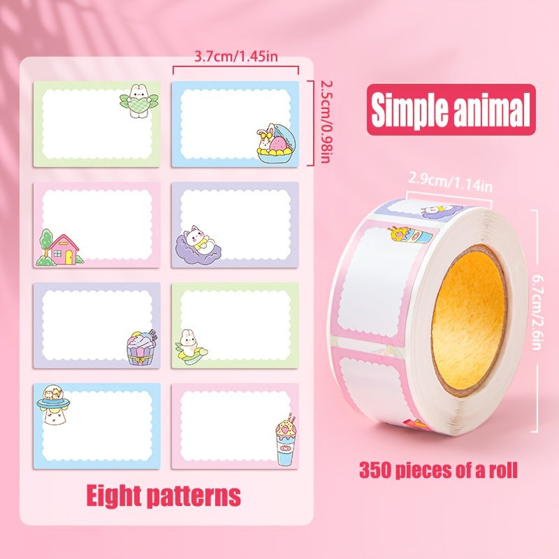 350 Name Stickers Colorful Tape School Label Stickers
