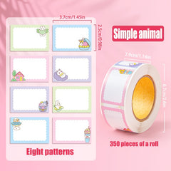 350 Name Stickers Colorful Tape School Label Stickers