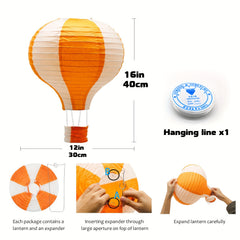 6pcs Hot Air Balloon Paper Lanterns Wedding Birthday Party Decor