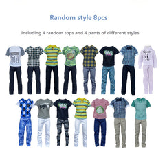 8 Pack Unisex Doll Clothing Set Assorted Outfits for 30-02 cm Action Figures