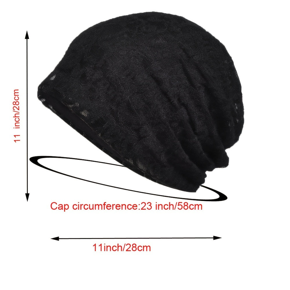 Soft Mesh Beanie Hat Breathable Stretch Skull Cap for Women