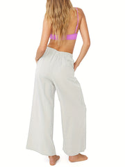 Wide Leg Elastic Waist Casual Pants for Women