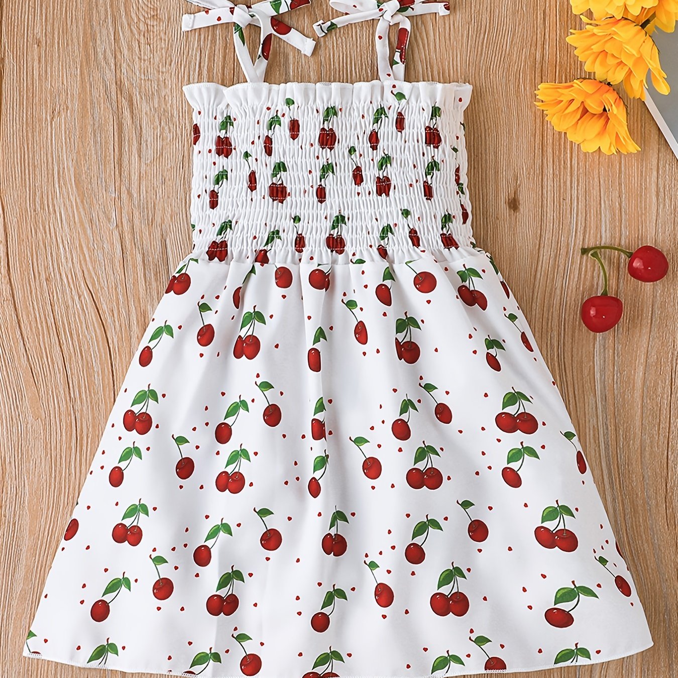 Girls Floral Print Strappy Sundress for Summer