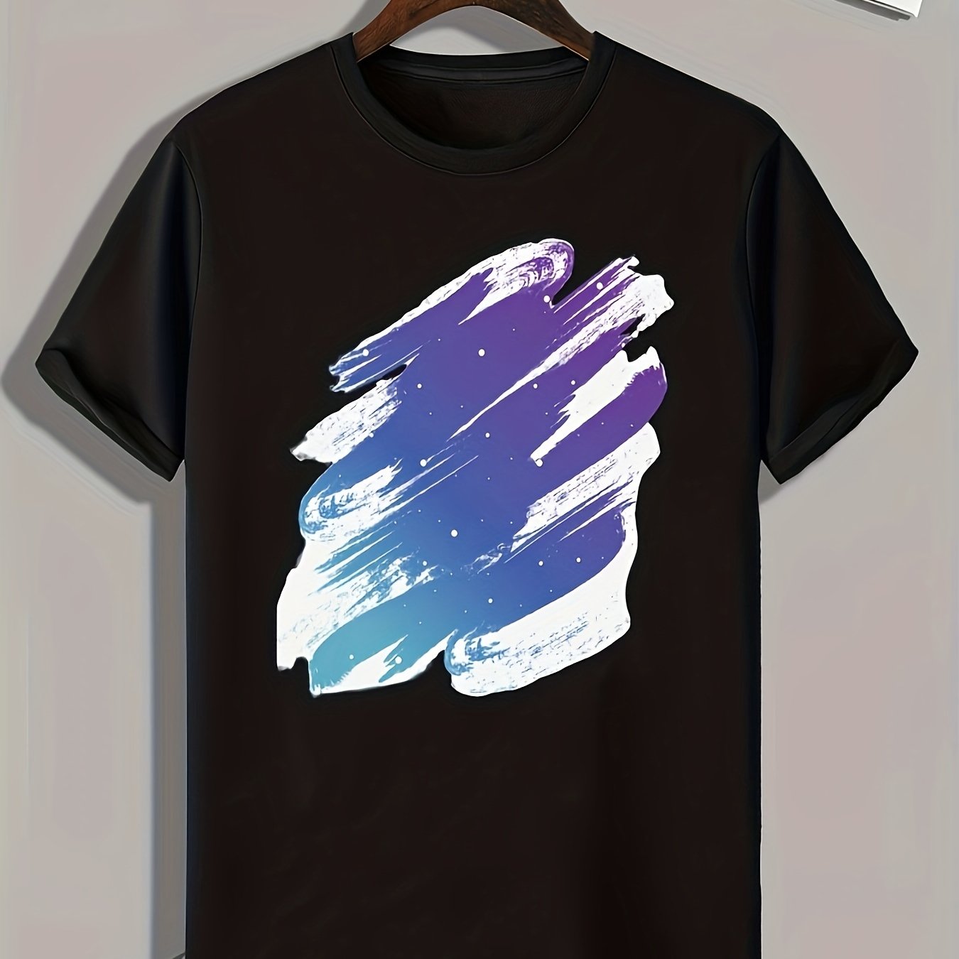 Colorful Stroke Print Men's Graphic T shirt for Summer
