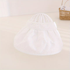 Kids Breathable Embroidered Wide Brim Hat