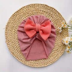 Baby Girls Twill Bubble Bownot Decor Turban Soft Hair Wrap Head Accessories