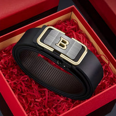 Men's Business Belt with B Automatic Buckle