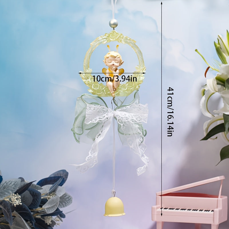 Leather Feather Butterfly Wind Chime Pendant Home Decoration