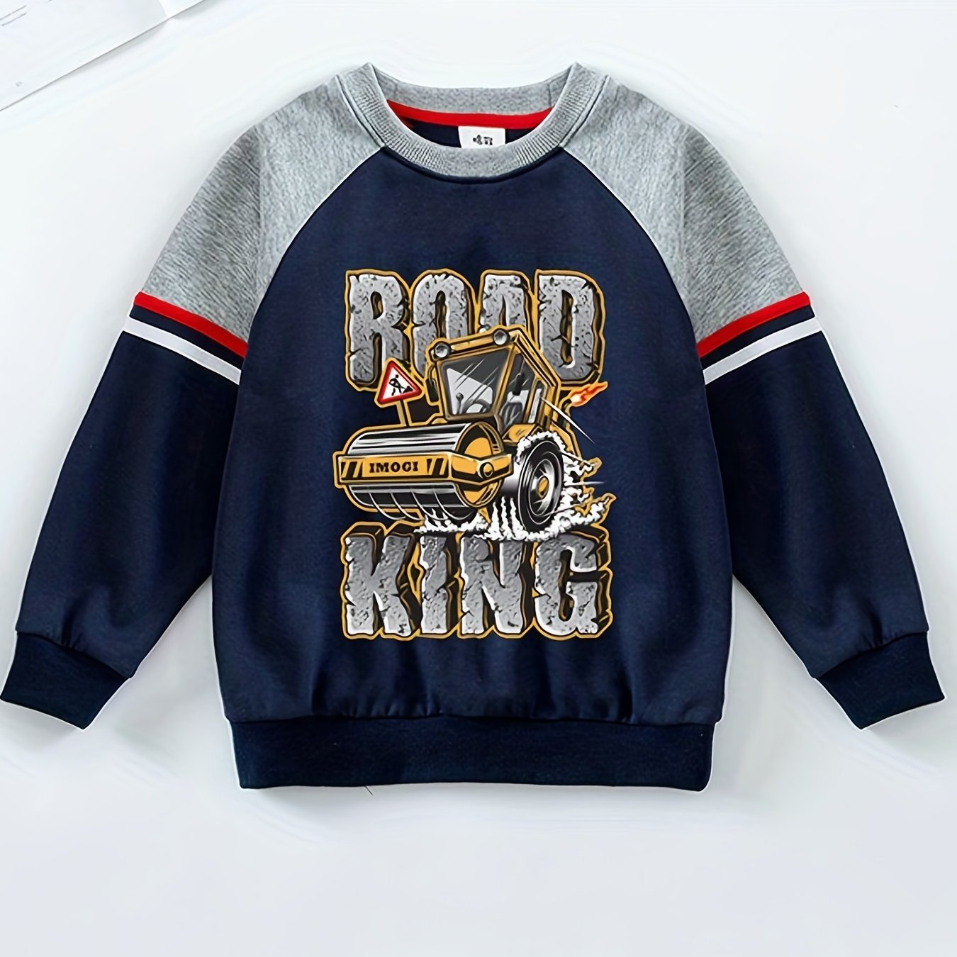 Kid's Cartoon Pattern Sweatshirt Raglan Pullover Crew Neck Long Sleeve Top