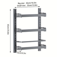 Adjustable Kitchen Shelf Wall Mounted Storage Rack with Towel Bar