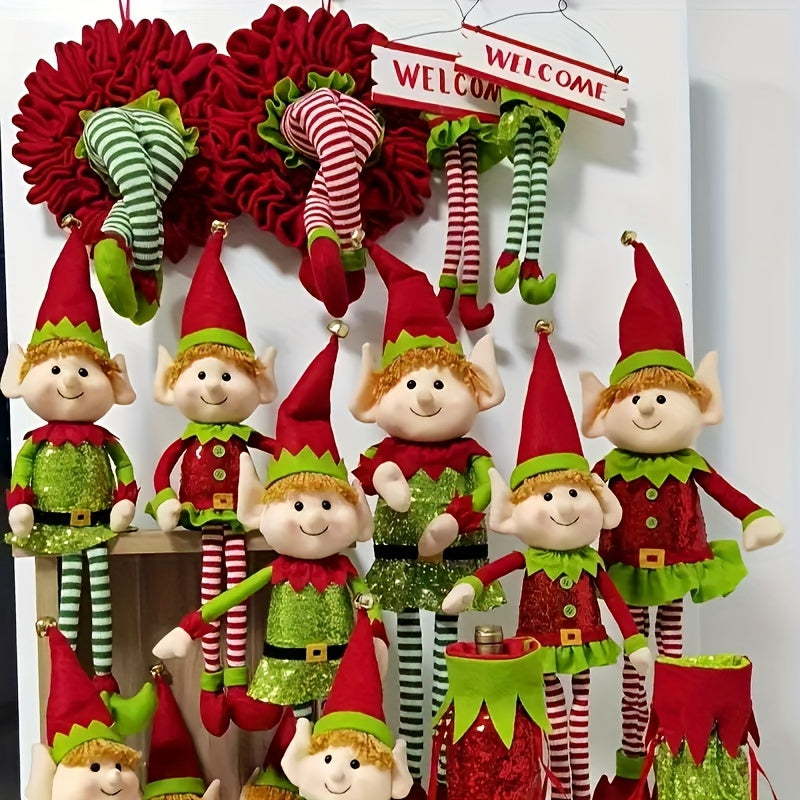 Christmas Elf Leg Hanging Decor Plush Garland for Home Party