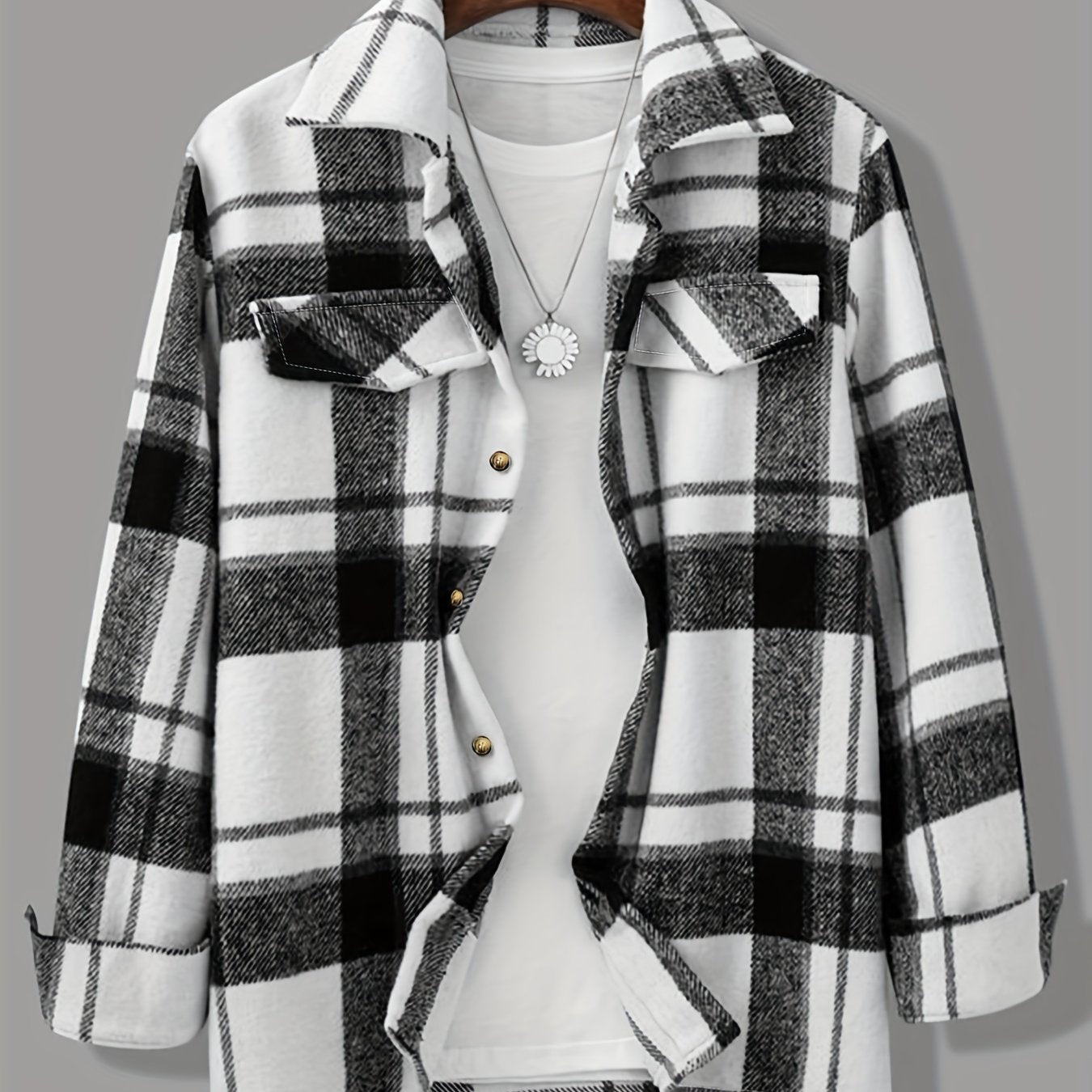Men's Plaid Button Up Long Sleeve Shirt