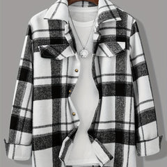 Men's Plaid Button Up Long Sleeve Shirt