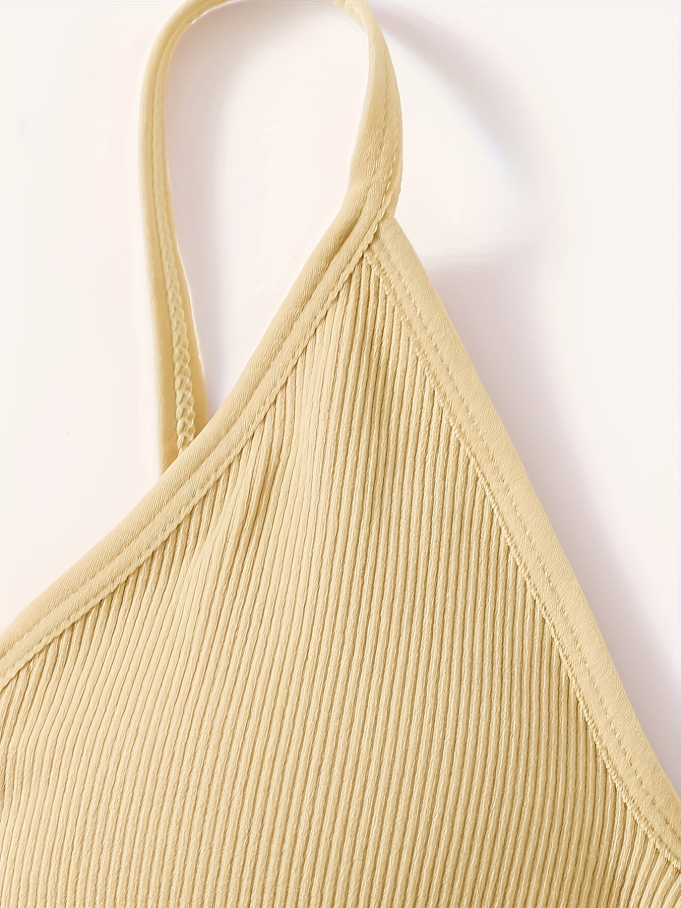 2pcs Girl's Ribbed V-Neck Bralette - Comfy Underwear for Teens
