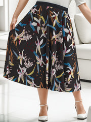Women's Plus Floral Print High Rise Maxi Skirt