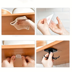 360 Rotating Hook Organizer Self Adhesive Towel Rack Kitchenware Storage Hanger