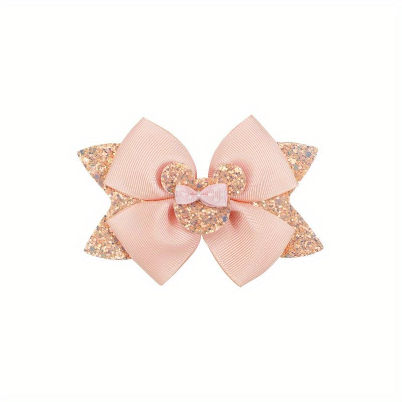 Sequin Mouse Ear Bow Hair Clips Hair Accessories Holiday Gift For Girls
