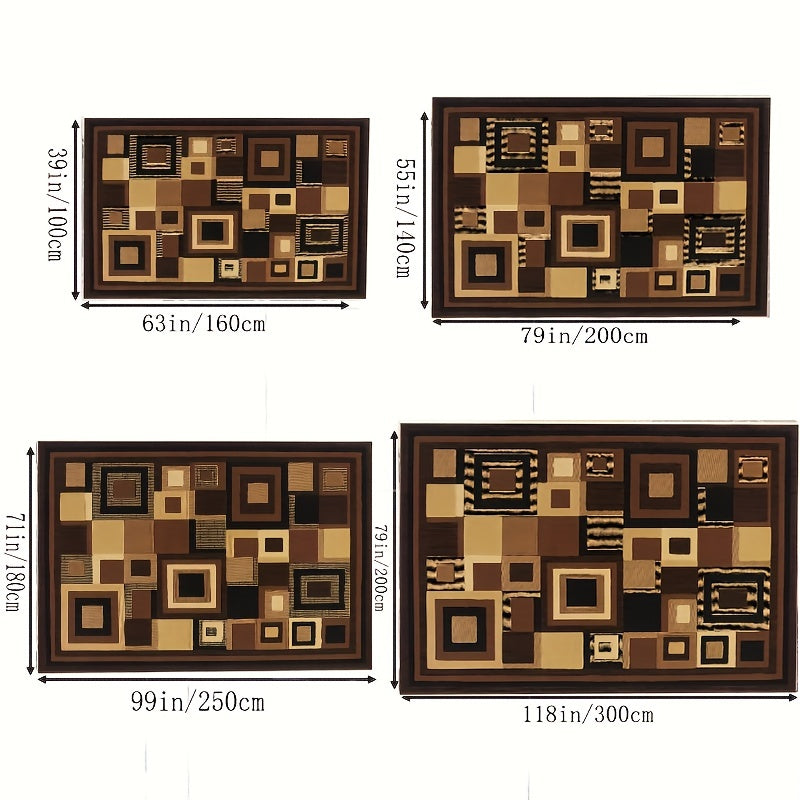 Nordic Chocolate Large Carpet Area Rug Machine Washable Non Slip Backing