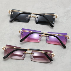 3 Pairs Men's Rimless Sunglasses UV Protection