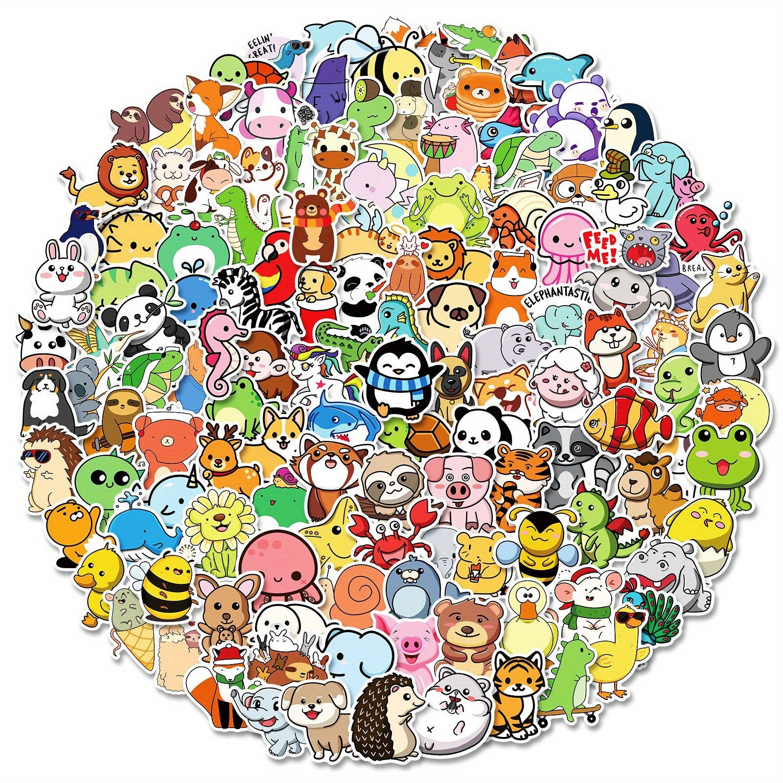 150 Cartoon Animal Stickers for Kids - Reward Stickers