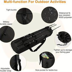 Fishing Rod Case Fishing Pole Carrier Case Fishing Rod & Reel Organizer Bag