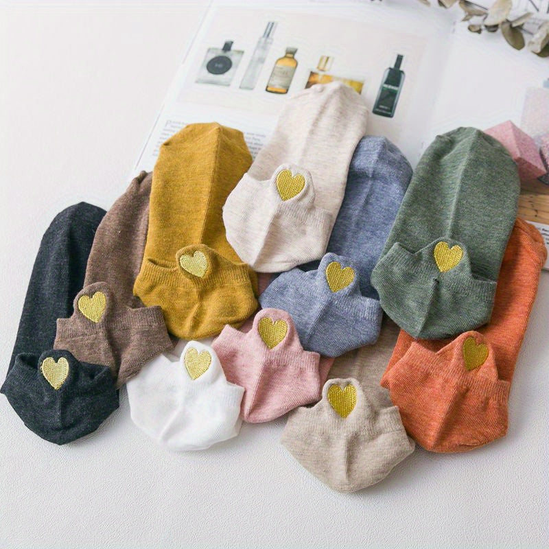 10 Pairs Smiling Embroidery Socks Women's Stockings