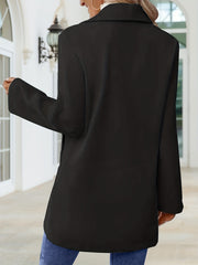 Button Front Lapel Coat Long Sleeve Outerwear