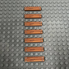 15pcs Wood Grain Building Block Accessories Deep Brown Decorations