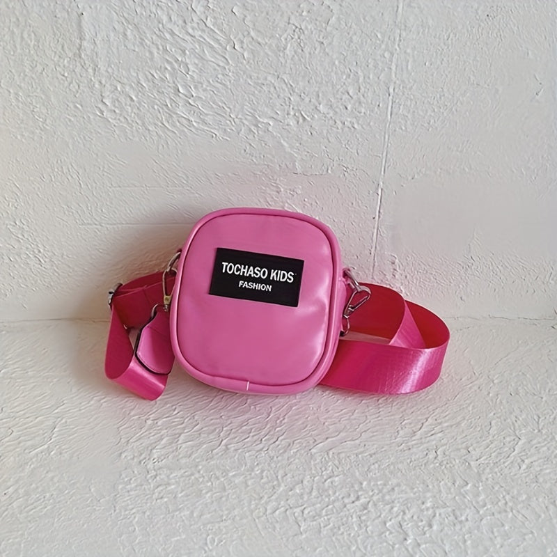 Kids Letter Patch Crossbody Bag Casual Small Shoulder Bag