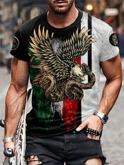 Eagle Pattern T shirt Men's Casual Round Neck Tee Shirt For Summer