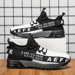 Men's Alphabets Graffiti Running Shoes Lightweight Mesh Sneakers