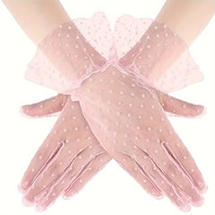 D EXCEED 1 Pair Ladies Lace Gloves Short Summer Floral Wedding Tea Gloves