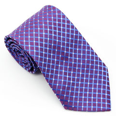 Men's Purple Pink Plaid Checks Tie 3 6 Inch