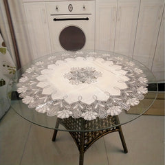 Waterproof PVC Golden Lace Tablecloth for Parties and Home Decor