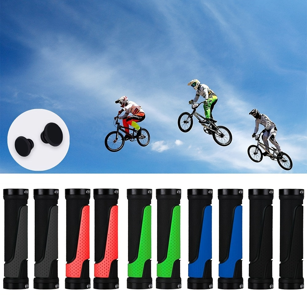 1pair Bike Handlebar Grip Lock On Rubber Cover Bike Accessories