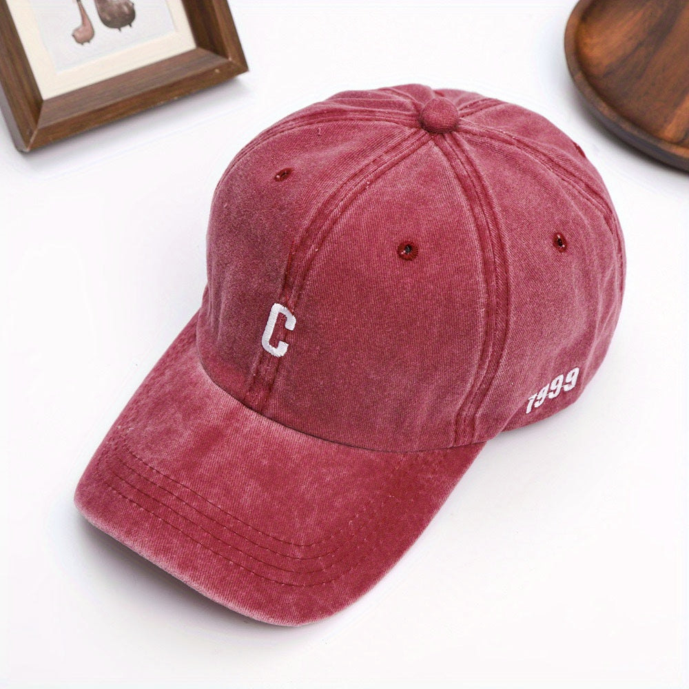 Embroidery Baseball Cap Distressed Couple Dad Hat Adjustable Unis