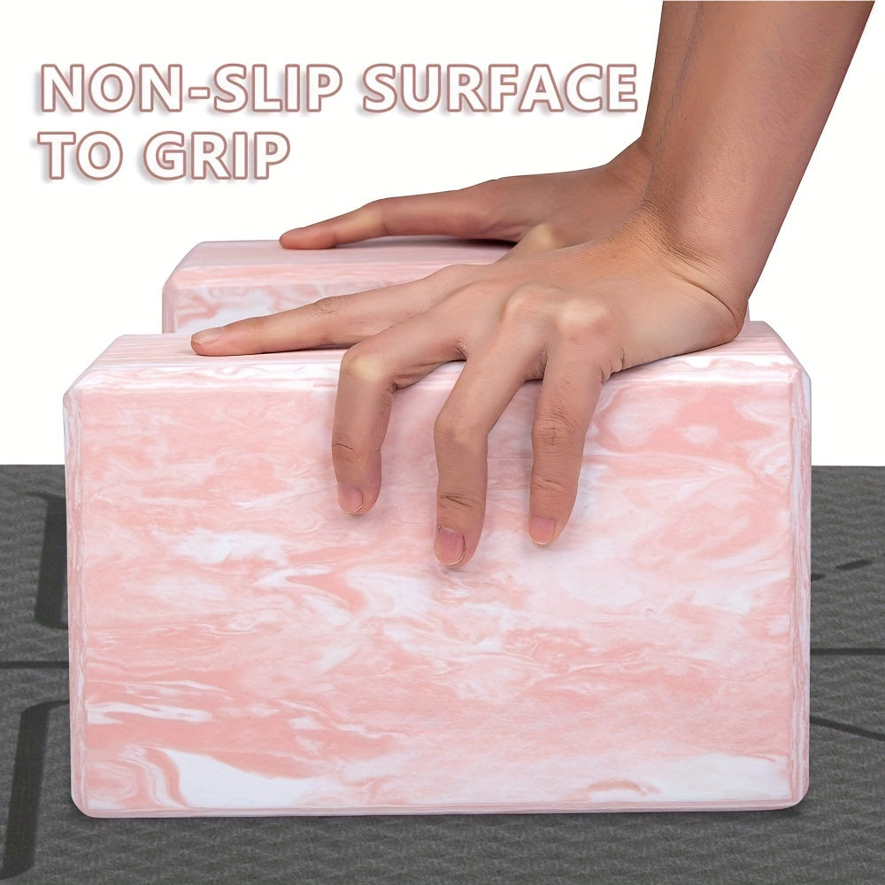 High Density Striped Yoga Blocks - Non Slip Yoga Bricks