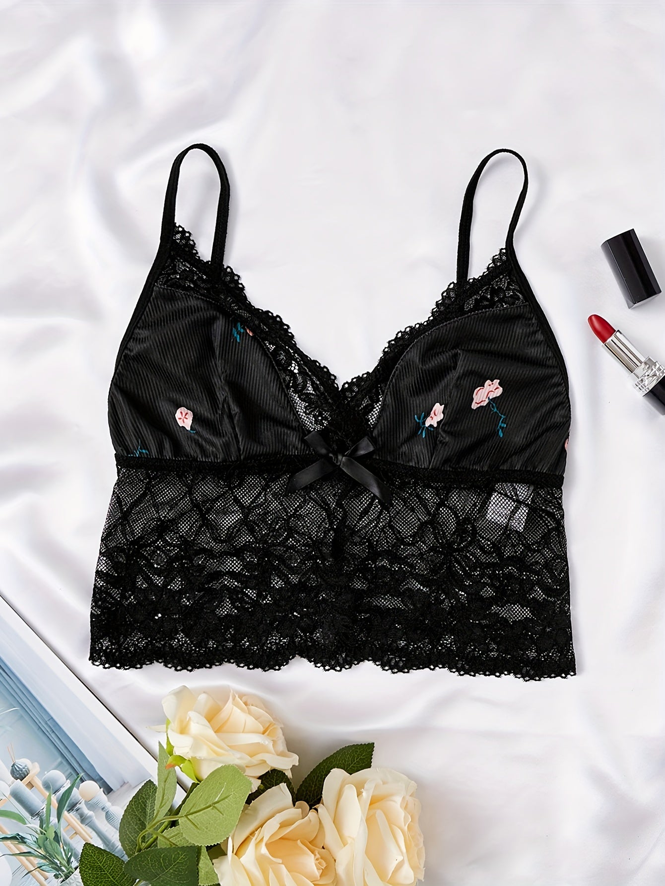 Floral Print V Neck Cami Sleep Top