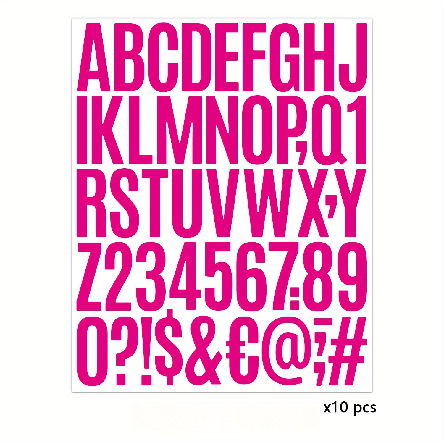 10pcs 2" Alphabet & Number Stickers for Packaging, Notebook, Ledger