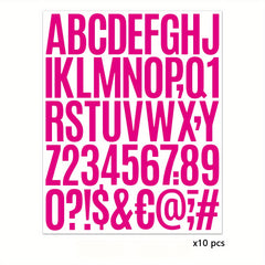 10pcs 2" Alphabet & Number Stickers for Packaging, Notebook, Ledger