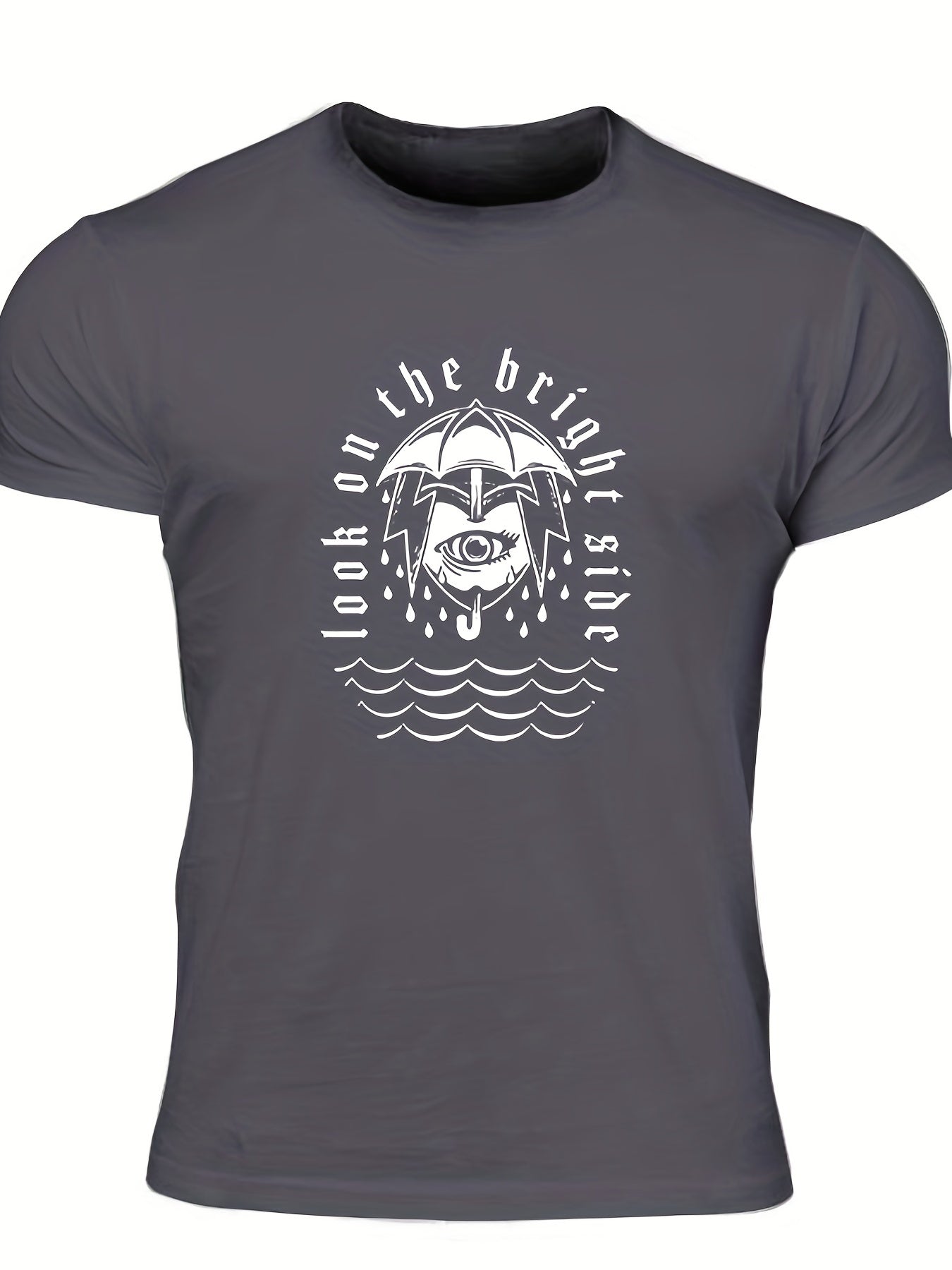 Men's Letter Print T shirt Casual Breathable Tee for Summer
