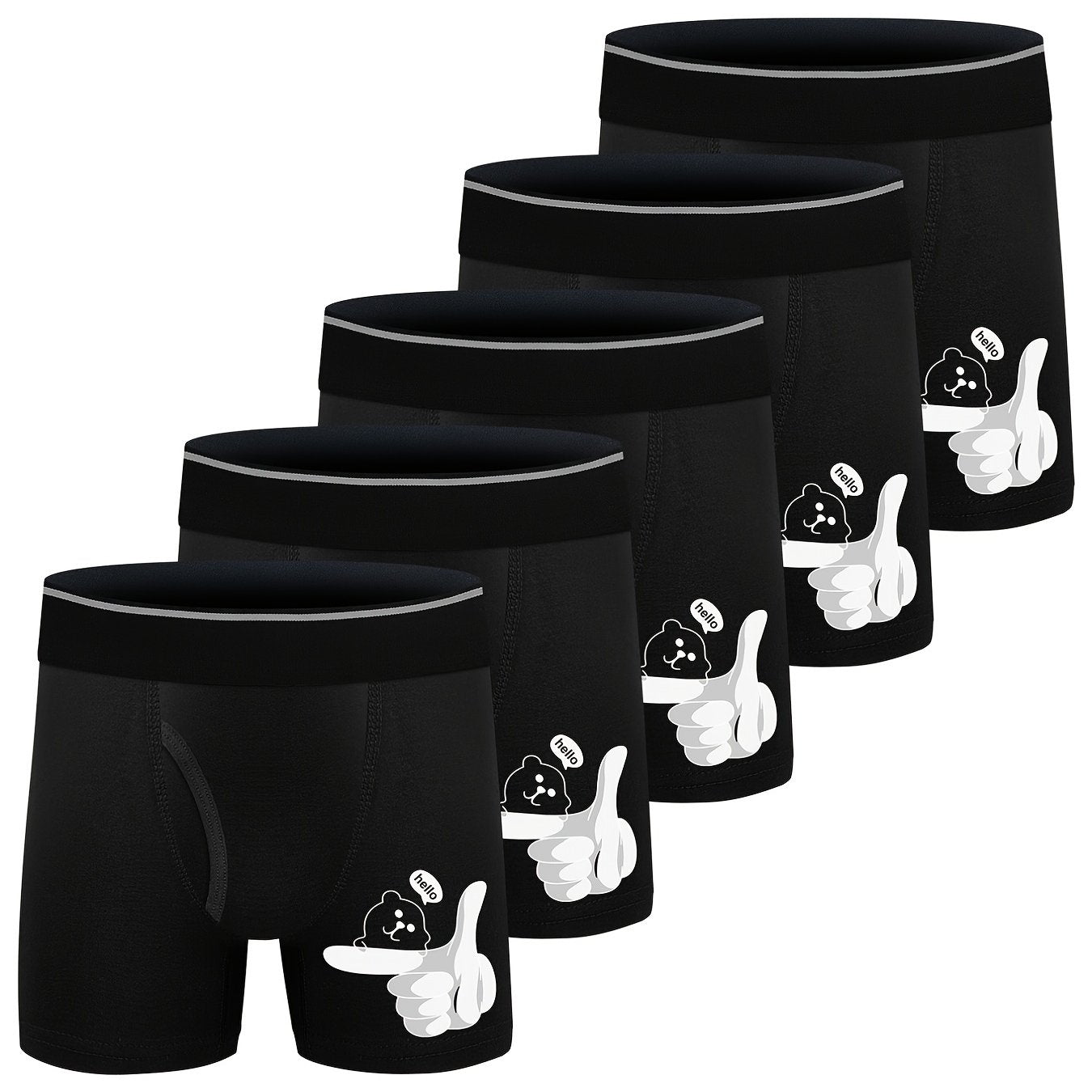 5pcs Boys Teen Cartoon Boxer Briefs Underwear Clothes