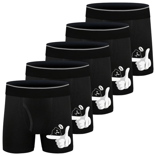 5pcs Boys Teen Cartoon Boxer Briefs Underwear Clothes
