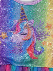 Dreamy Sequin Unicorn Ballet Leotard 95 Cotton Comfy Tutu Dance Dress