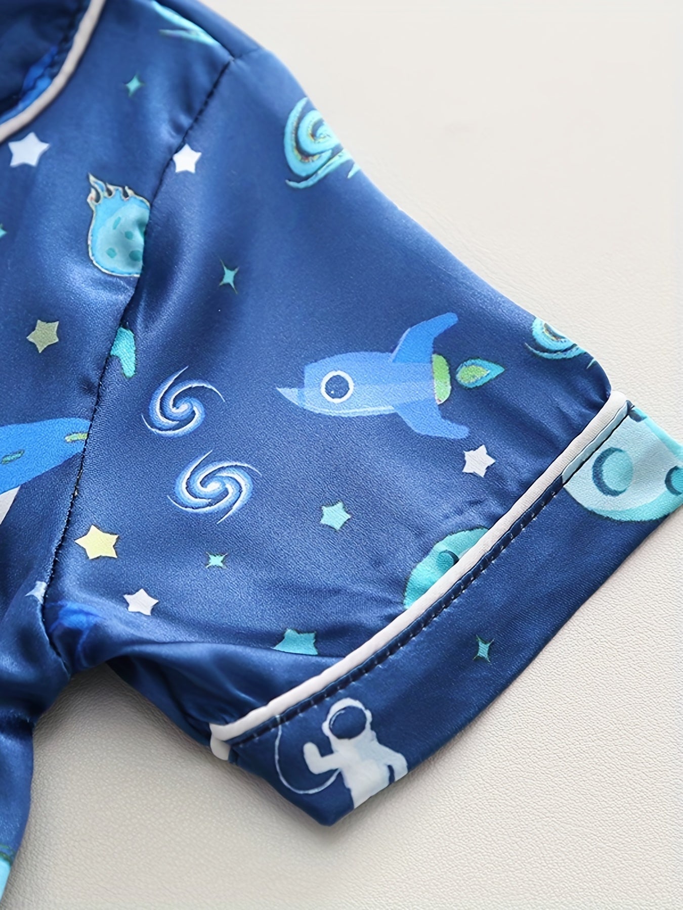 Boys Rocket & Planet Pajamas Set Short Sleeves Tops & Bottoms