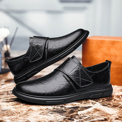 CLOHOO Men's Leather Outdoor Loafer Shoes