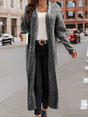 Heathered Long Sleeve Open Front Cardigan