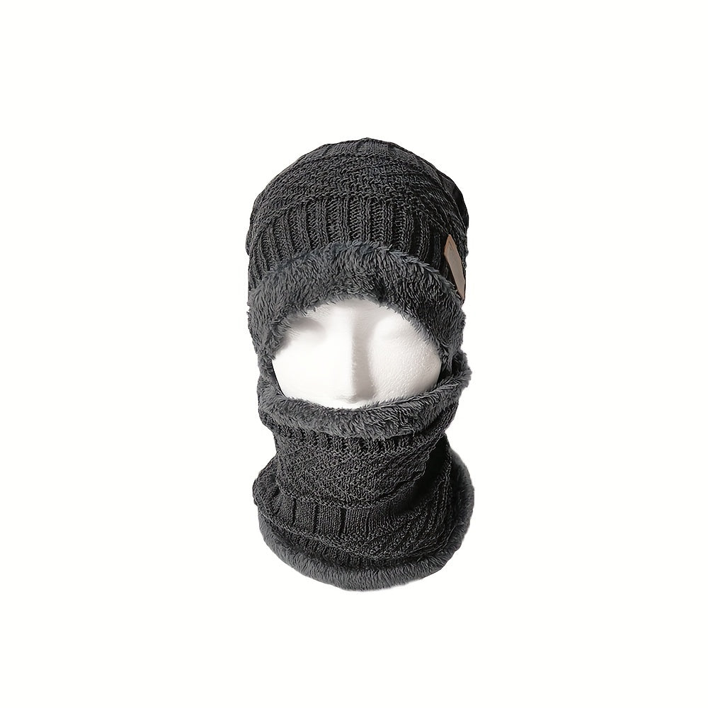 Thickened Woolen Knitted Pullover Hat Plus Velvet Autumn Winter Unisex