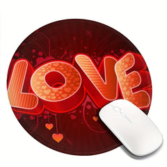 LOVE Font Pattern Round Mouse Pad 20x20cm For Games Home Office