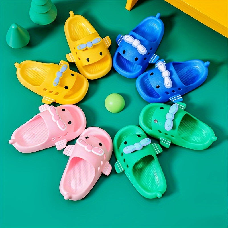 Cartoon Airplane Open Toe Slippers Boys Non Slip Lightweight